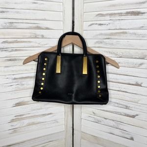DKNY Black Satchel with Gold Stud and Hardware